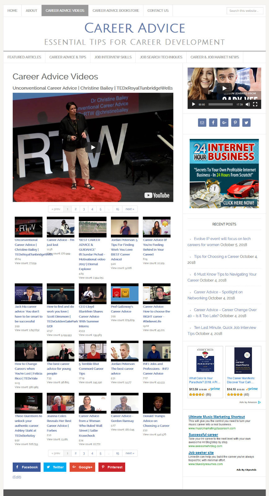 * CAREER & JOB ADVICE * blog website business for sale w/ AUTO CONTENT UPDATES