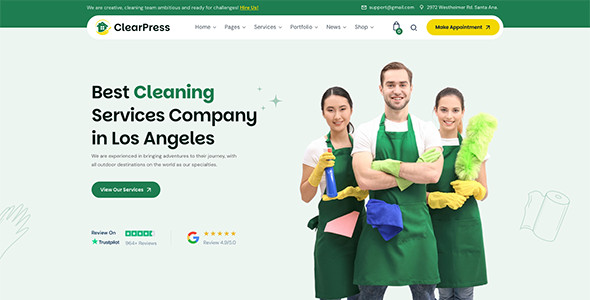 Cleaning Service Websites Design for Sale with / for 1 month Web Hosting