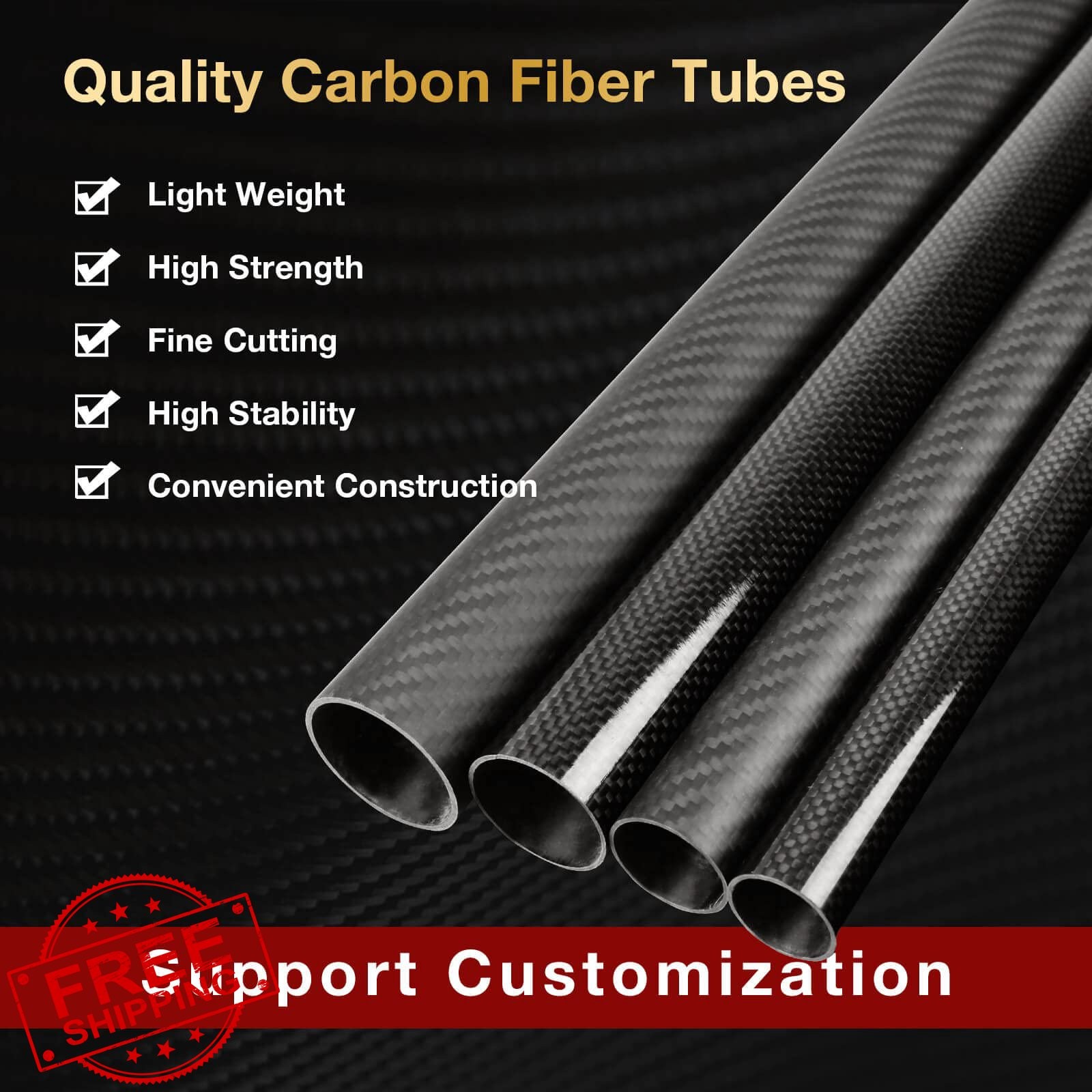ARRIS 18x16x500MM Carbon Fiber Tube 4PCS