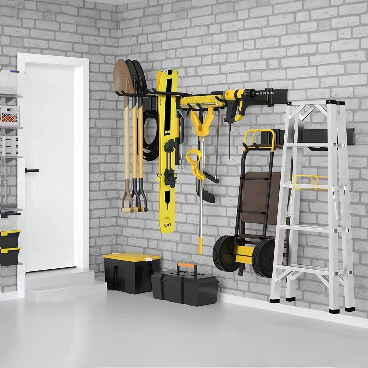 Garage Tool Organizer Wall Mount 13 PCS, Yard Garden Tool Organizer, Adjustab…