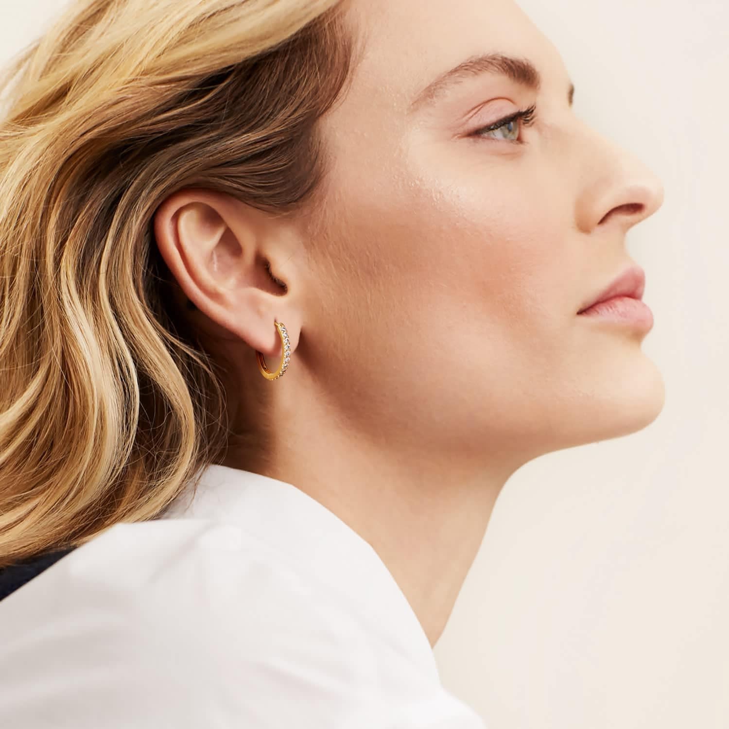 NEARLAND 14K Gold Hoop Earrings for Women 14K Gold Earrings for Women Small G…