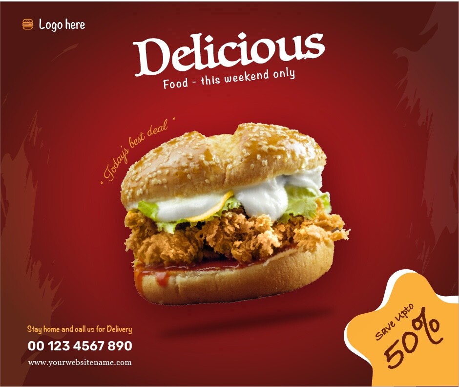 Delicious Food Social Media Marketing Templates