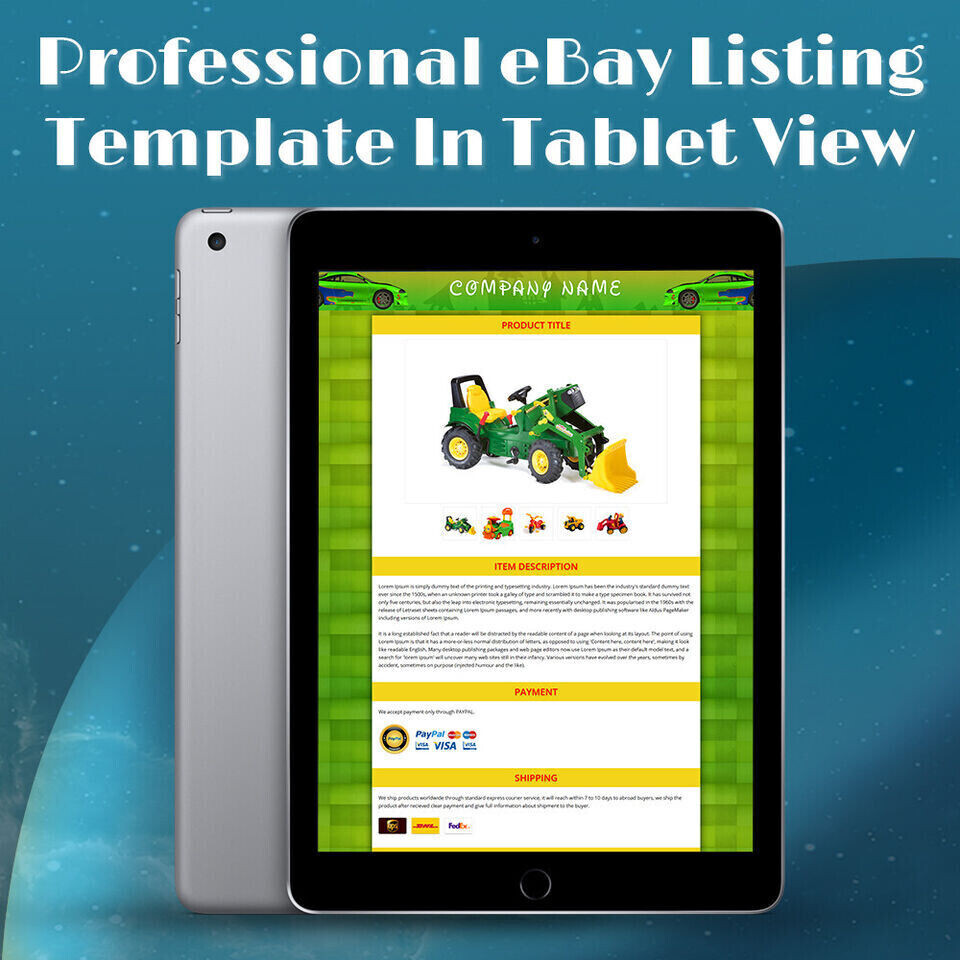 eBay Listing Templates Mobile Responsive HTTP 2025 Secure for Toys