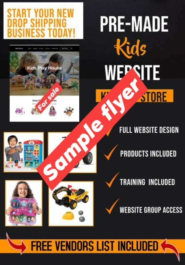 Pre-made Business Website For sale Free Hosting, Vendor information, & Training