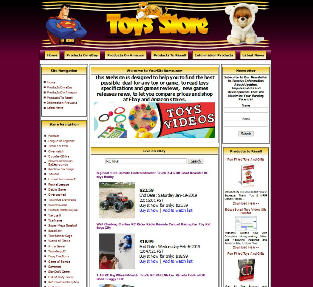 BABY TOYS STORE Website Sale, Online Business, Free Domain