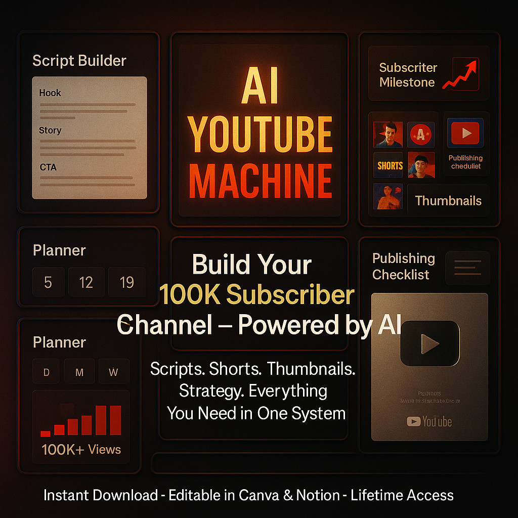 AI YouTube Content Machine – Scripts, Shorts & Thumbnails System