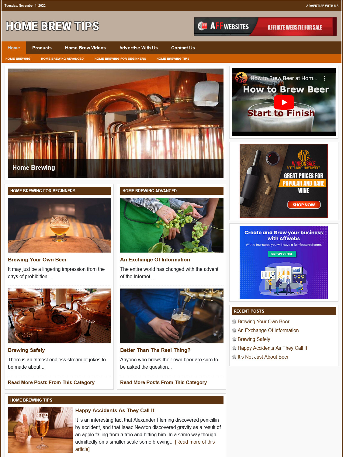 HOME BREW TIPS Website Business For Sale – Work From Home Internet Business