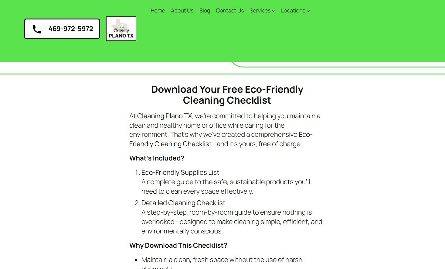 Cleaning business website with full content and social media accounts