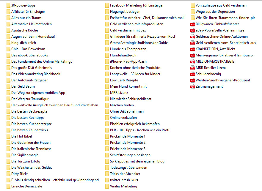 Set of 4 E-Books Package, in German with PLR/MRR License