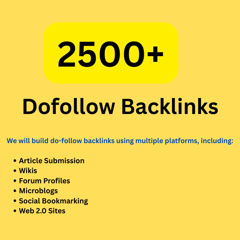 Get 2500 High-Quality Backlinks (95% DoFollow) to Skyrocket Your Website Ranking