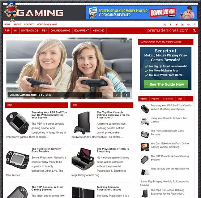 Ready Made Video Gaming Blog Turnkey Niche Website Business For Sale