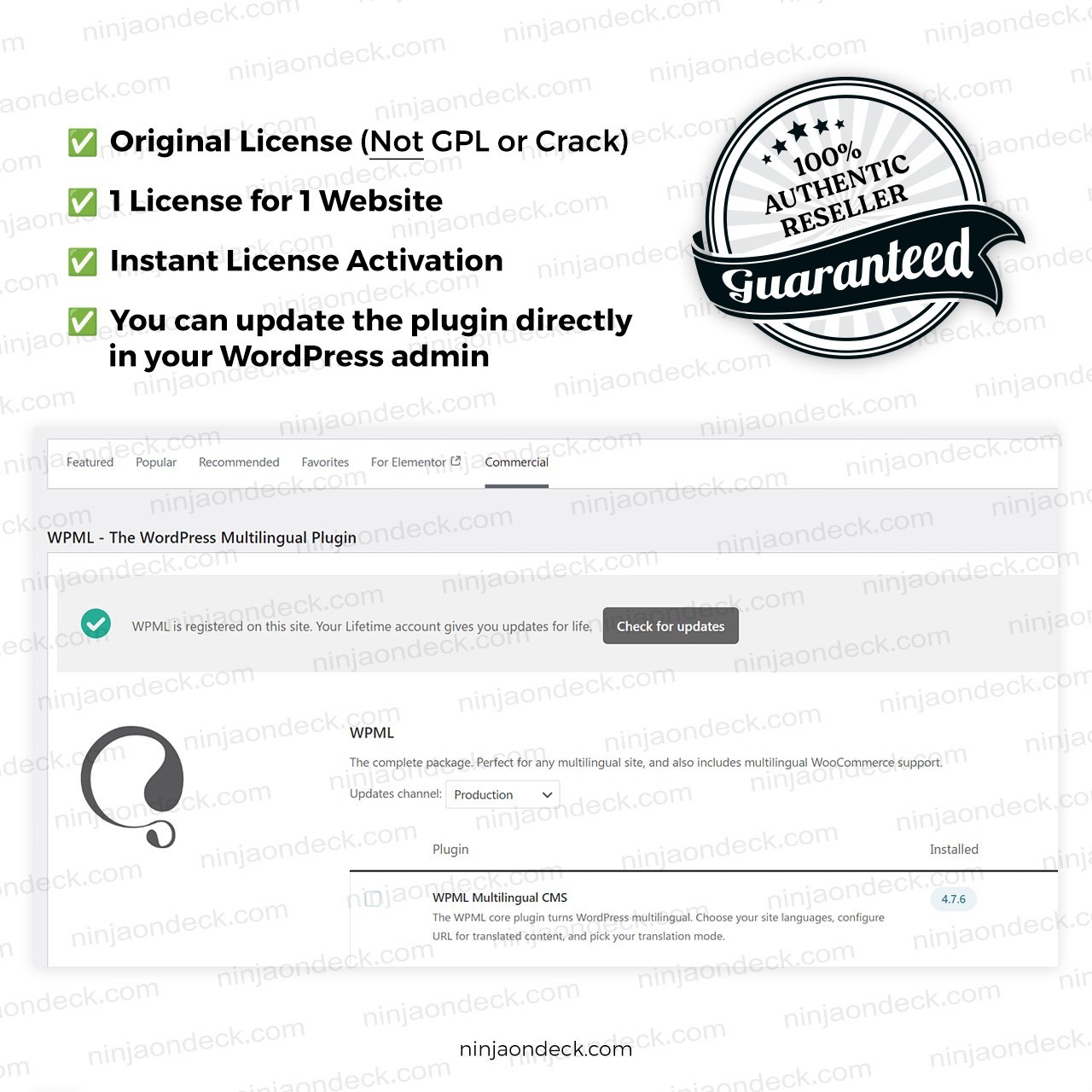 🥷 WPML Official License ‒ Lifetime / 1-Year