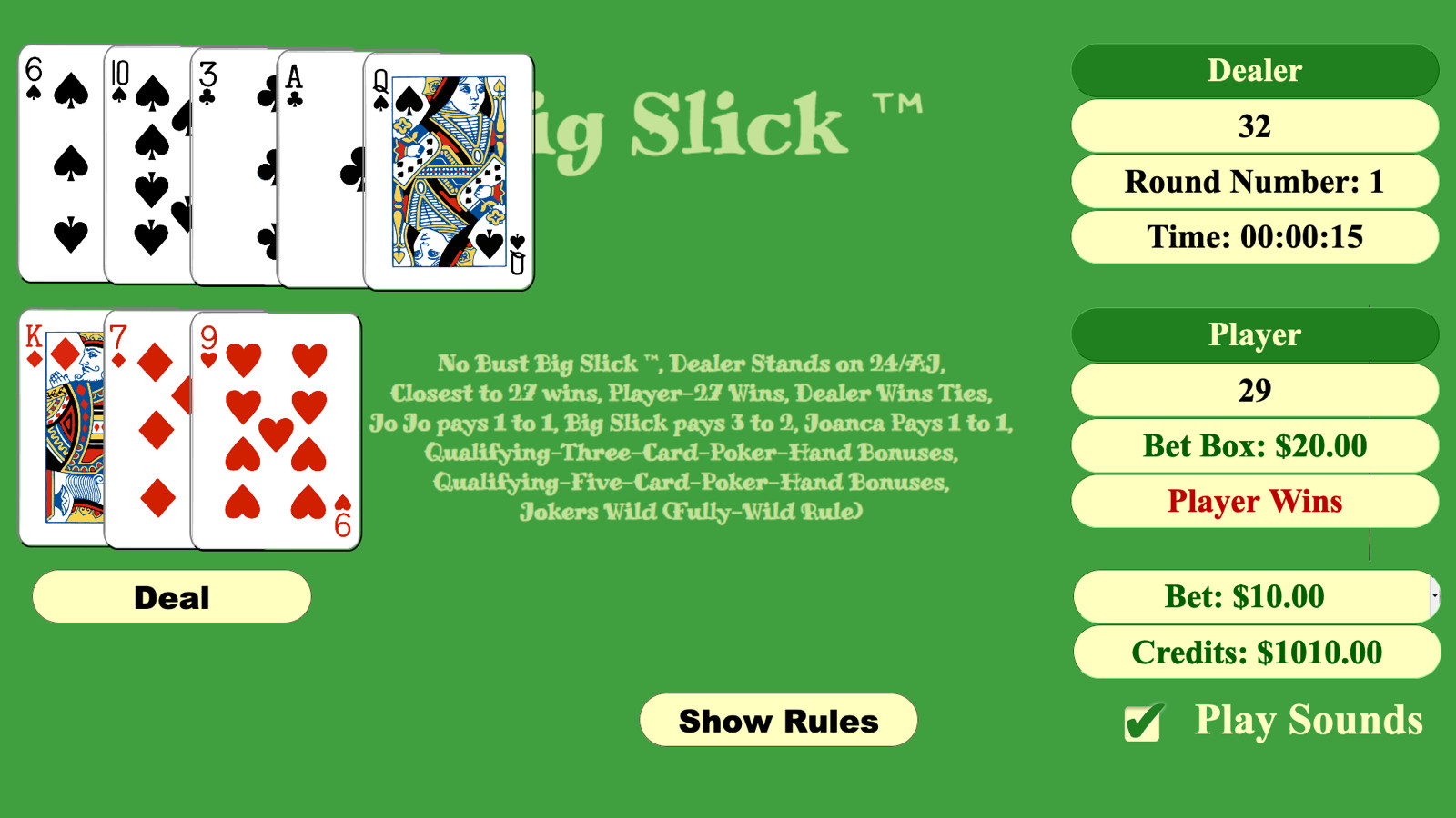 US Patent 9162137B2 issued for invention of a new family of casino-card games
