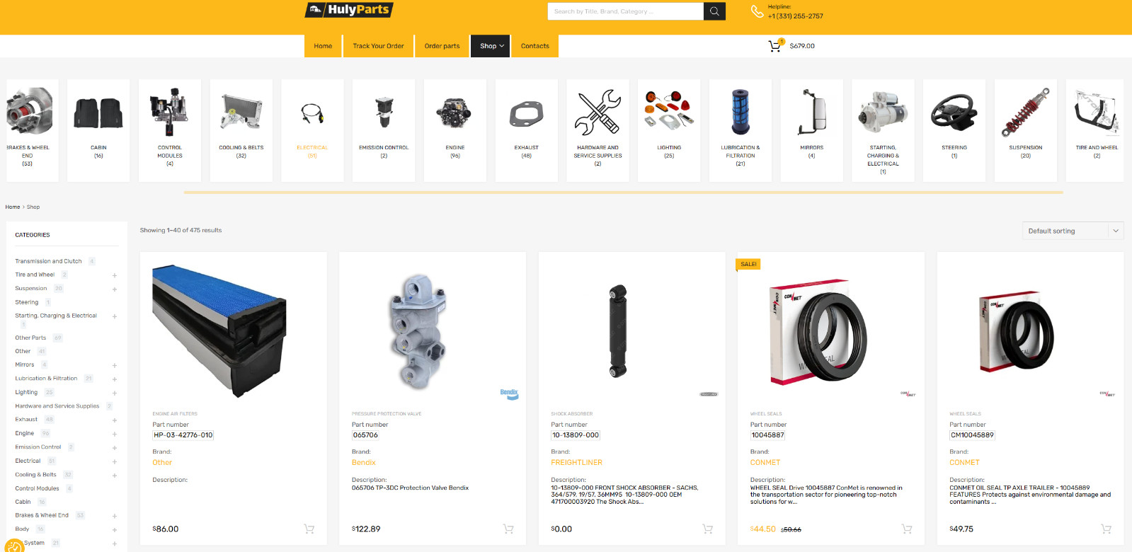 HulyParts.com -Semi-Truck Parts ECommerce Website + Inventory (optional) $99K RV