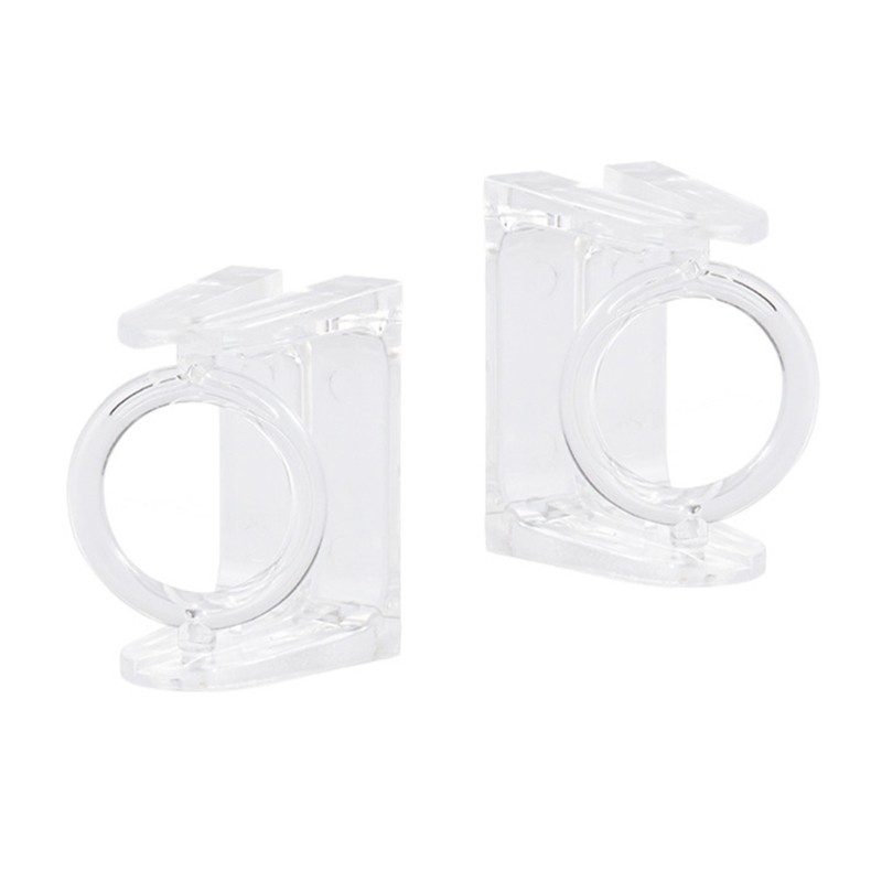 Transparent Adhesive Curtain Poles Brackets 2Pcs Towel Rod Fixing Holders Hook