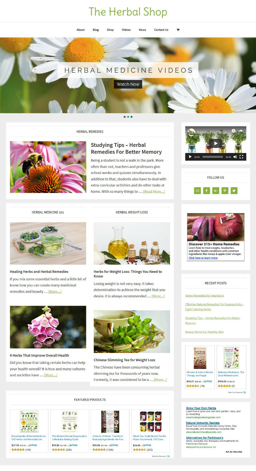 [NEW DESIGN] * HERBAL STORE * ecommerce website business for sale AUTO CONTENT