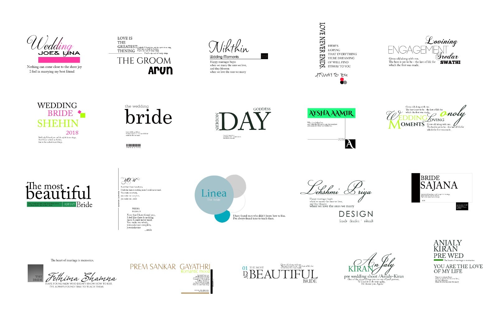Wedding Text Templates Kit 200+ eps, jpg Editable Text For All Your Projects