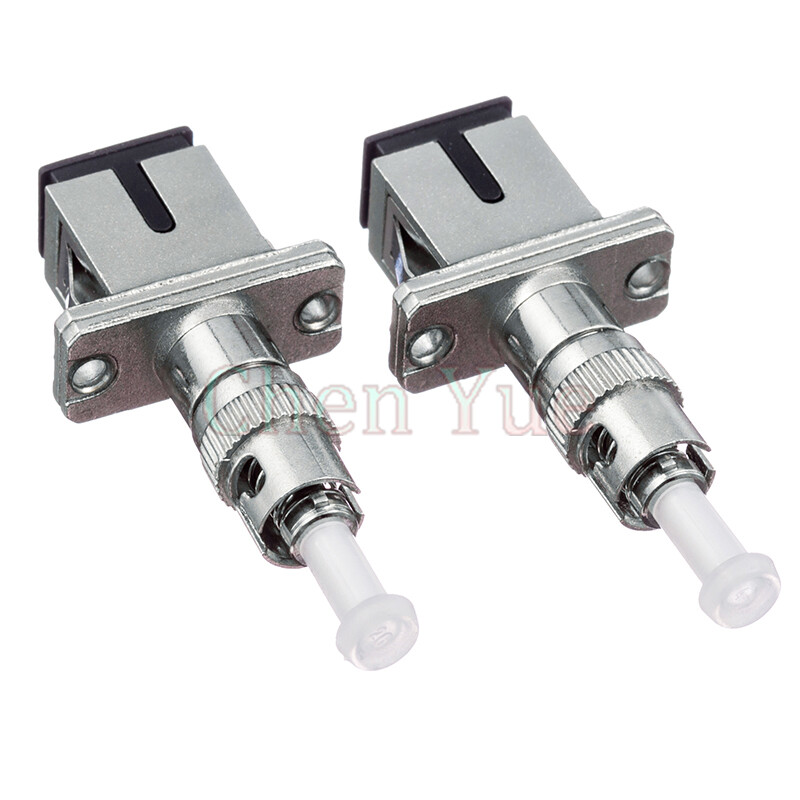 2pcs ST Male to SC Female Hybrid Fiber Optical Adapter Converter Connector SM