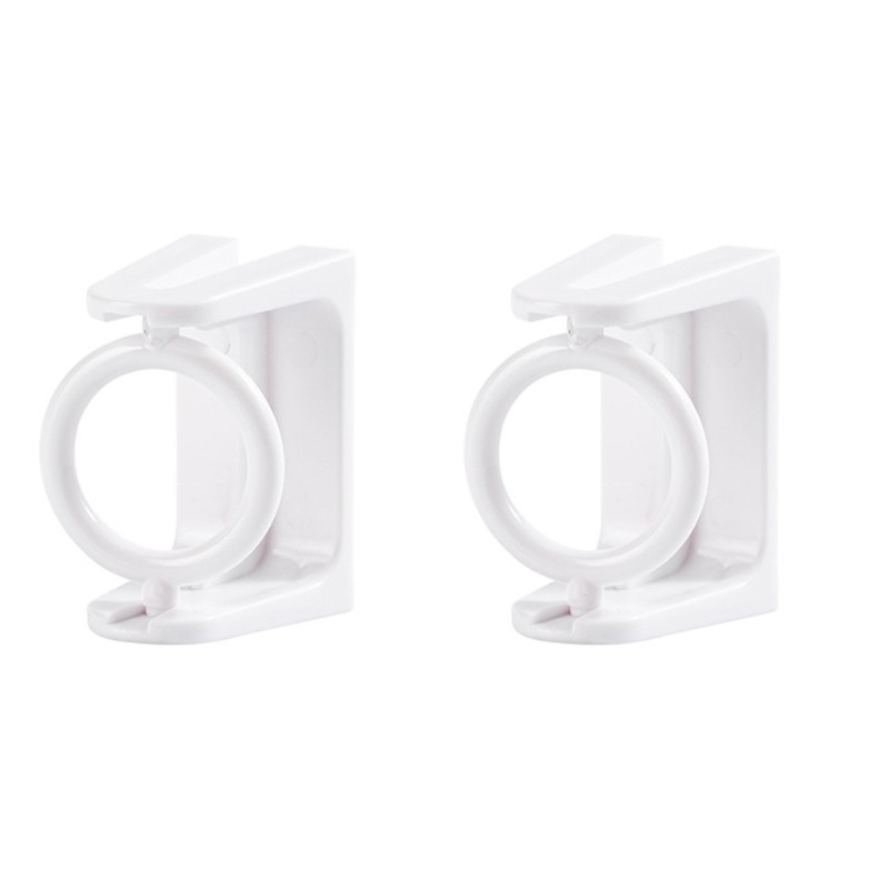 Clear Adhesive Curtain Rod Brackets 2Pieces Wall Mount Towel Poles Holders Hook