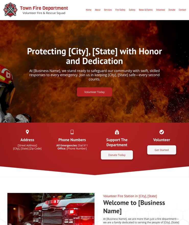 Fire Department Customized Business Website *SEE FULL DESCRIPTION*