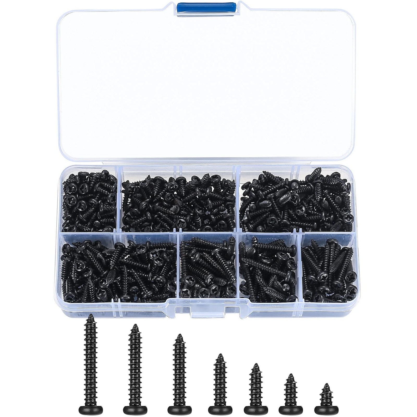 520 Pcs M3 Self-Tapping Wood Screws, Small Phillips Head Pan Round Head Screw…