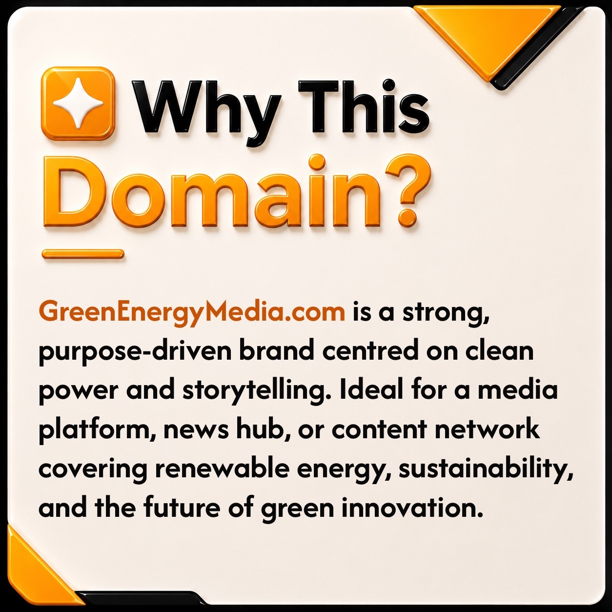 GreenEnergyMedia .COM Renewable Energy Marketing Brandable Domain. GD Value $2k