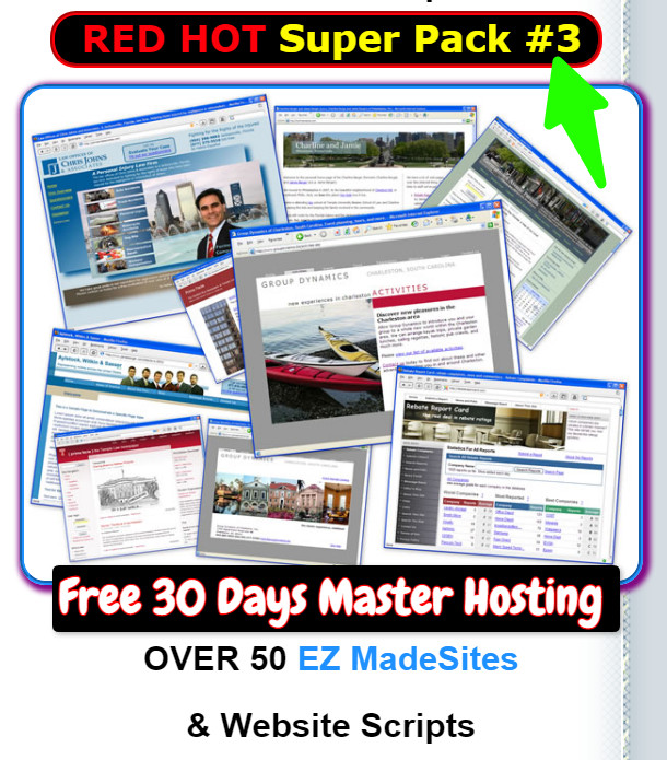 Turnkey 50 Website Scripts Super Pack #3 w/FREE 30 Days Master Reseller Hosting