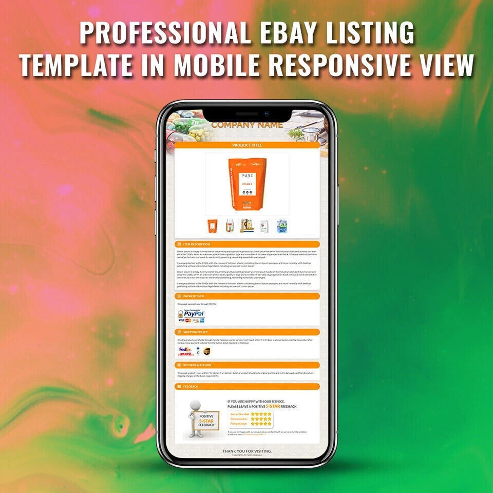 eBay Templates Mobile Responsive eBay Listing Auction Template 2026 https Ready