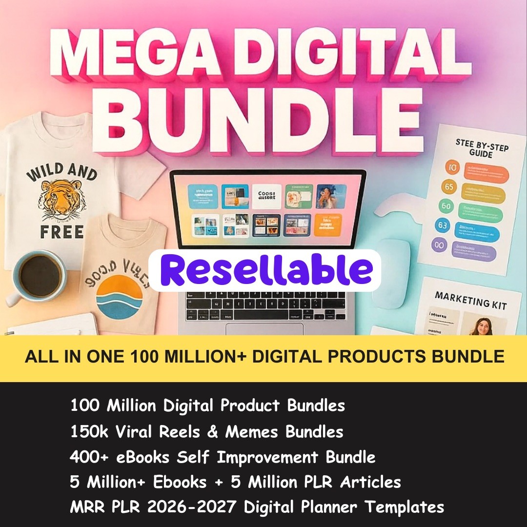 100M+ Digital Products Bundle: Planners, Ebooks, Reels & More for Resale 🎉