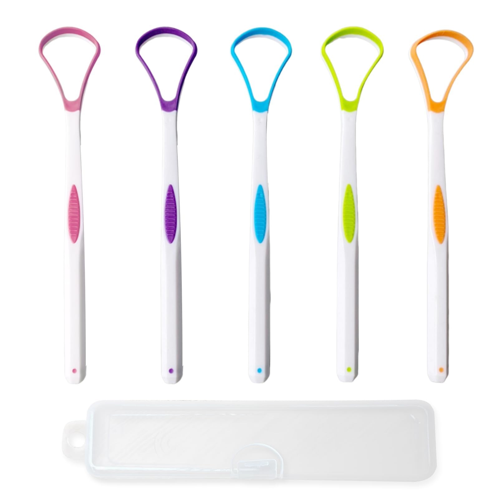 5 Pieces Tongue Scraper Cleaner for Adult & Kids, Colorful Plastic Tongue Bru…