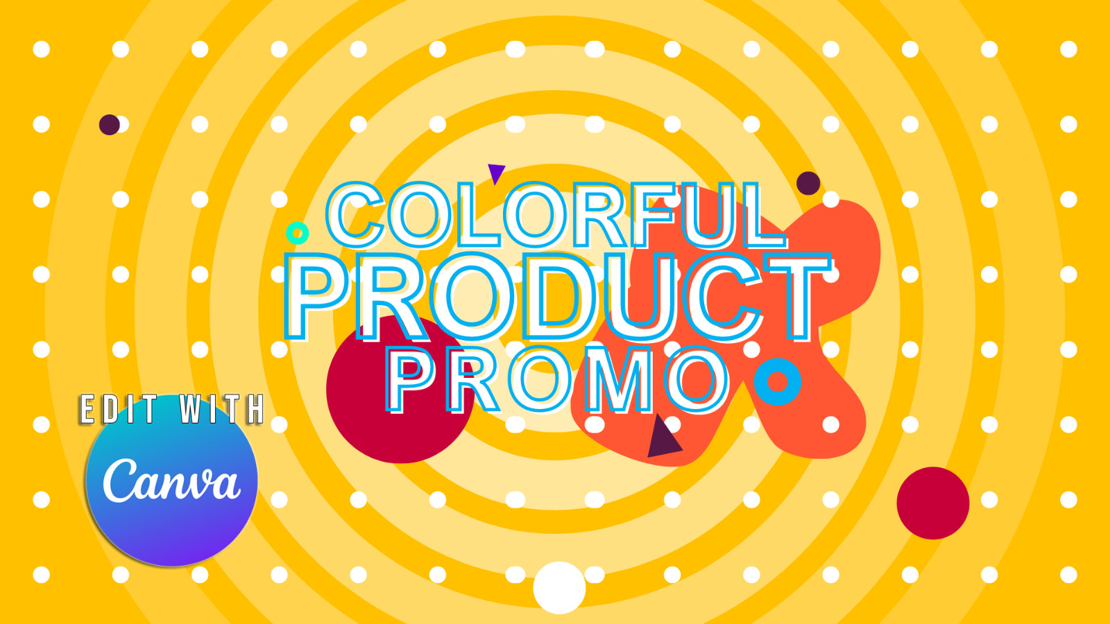 Horizontal Video Canva Template -Colorful Promo Video