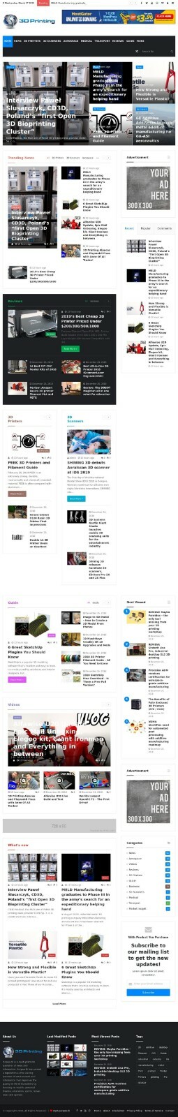 Automated 3D Printing News WordPress Website – Autoblog
