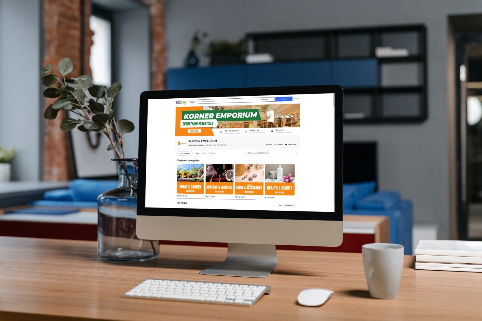 Minimal ebay store template, free logo design and 60 sec video ad for ebay store