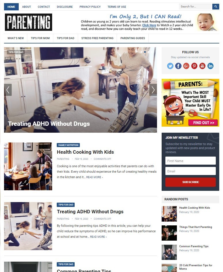 DFY PARENTING WORDPRESS THEME+FREE SETUP PRE-DESIGNED BANNERS AND ADS