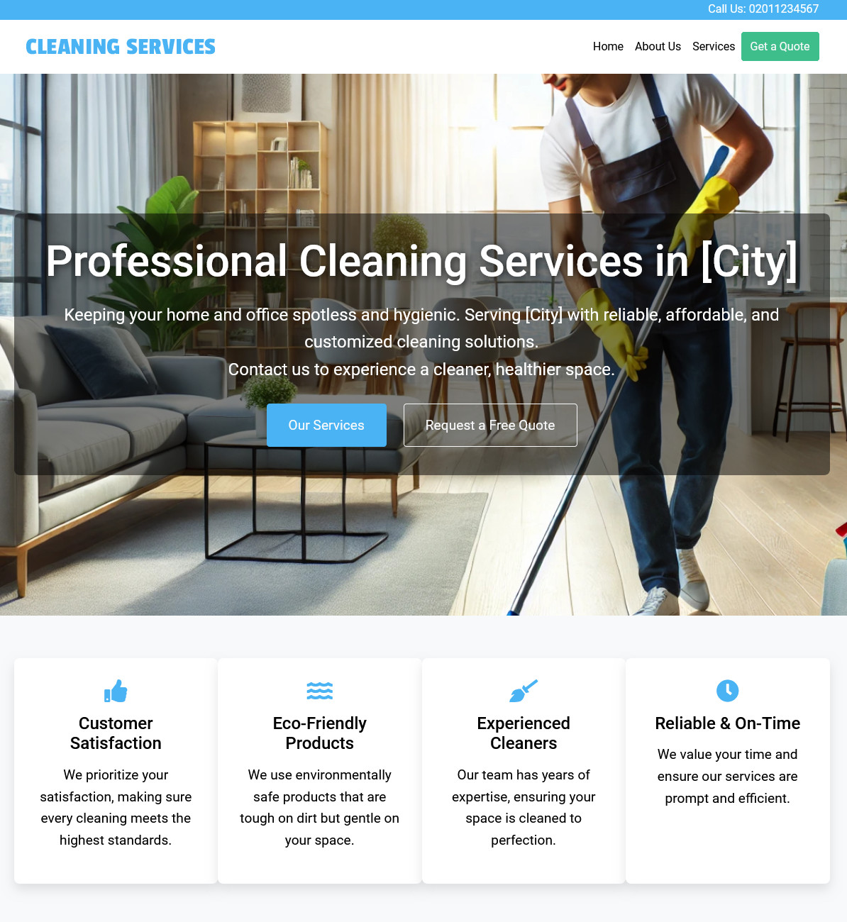 Professional Cleaning Business Website | Ready-to-Use Professional Solution