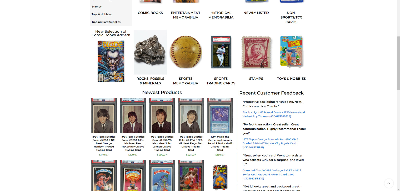Collectibles & Trading Cards Business HUGE Inventory Website eBay Store Supplies