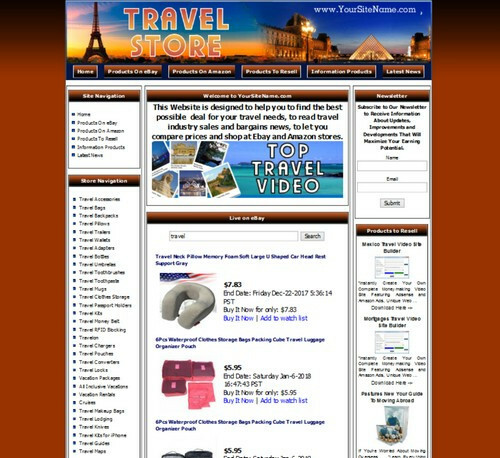 Amazon Store Travel Website for Sale. AdSense, Youtube, Automated RSS News