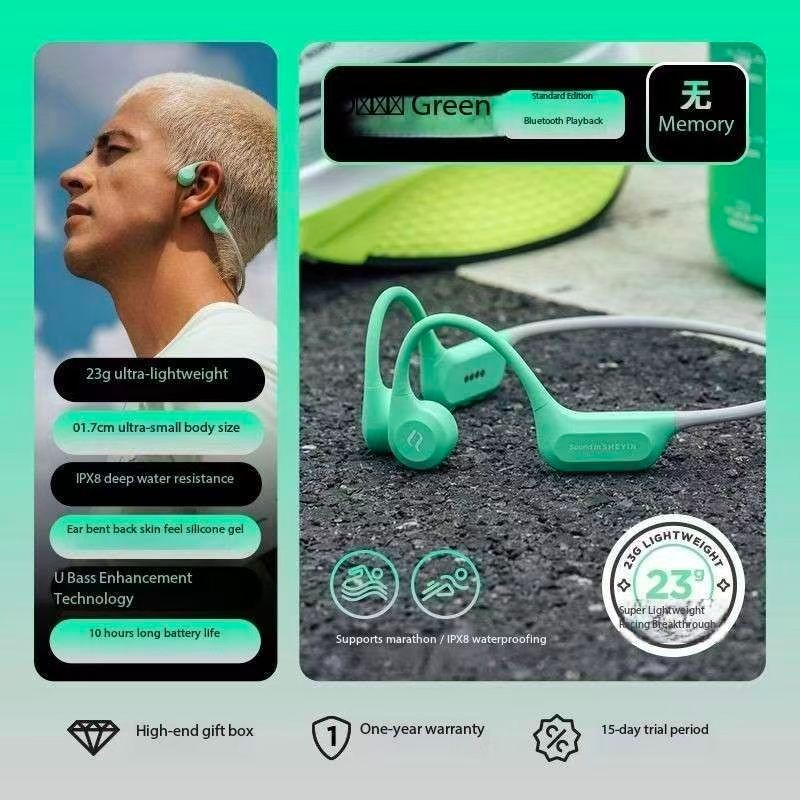 SHEYIN X7Air Bone Conduction Bluetooth Headphones with Ultra Long Battery Life