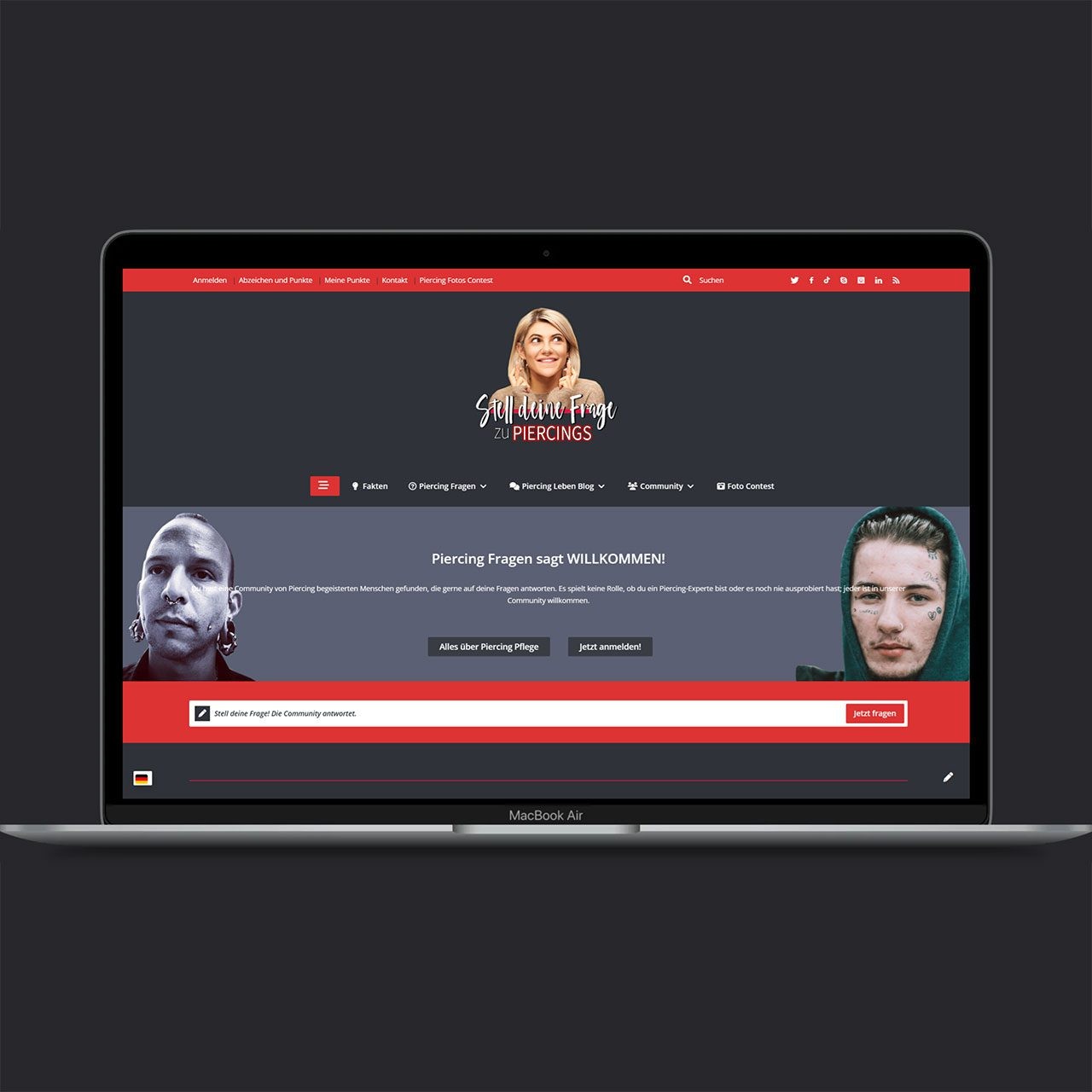 Piercing-Fragen.de Piercing Domain + Project + App + Website Community Jewellery