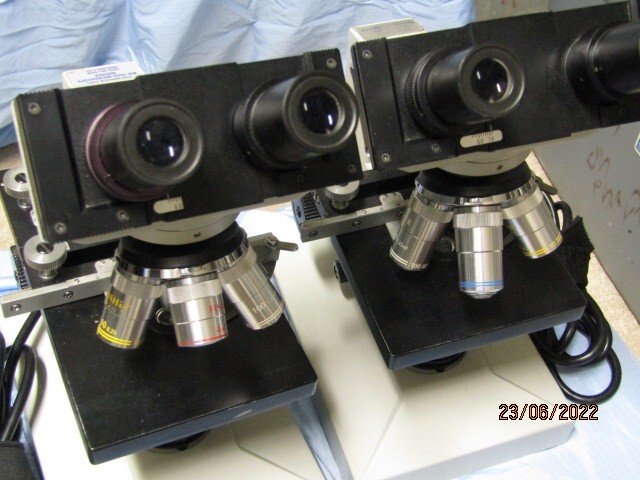 FISHER MICROMASTER TRANSMITTED LIGHT WITH 4X 100X 40X 10X OBJECTIVE – 3 IN STOCK