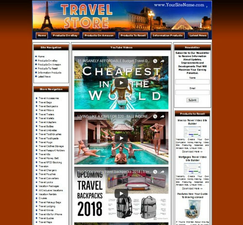 Amazon Store Travel Website for Sale. AdSense, Youtube, Automated RSS News