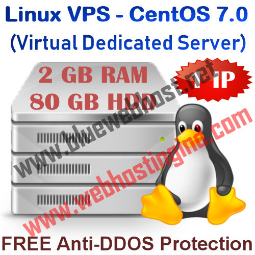 Linux VPS – CentOS 7.0 (Virtual Dedicated Server) 2GB RAM + 80GB HDD