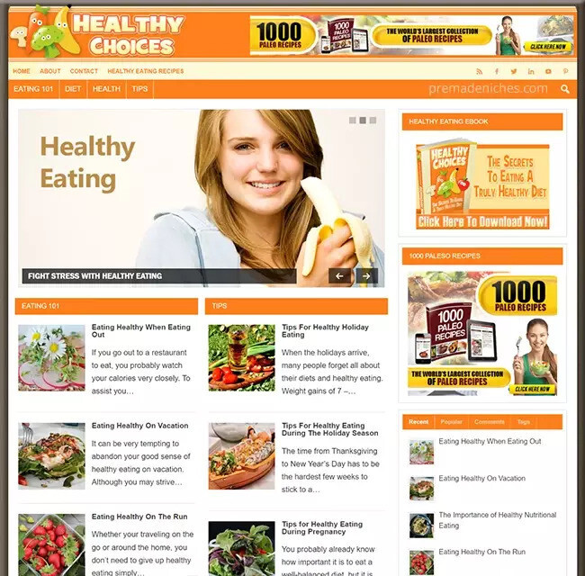 Affiliate Website Promoting Healthy Eating Habits | Make Money Online