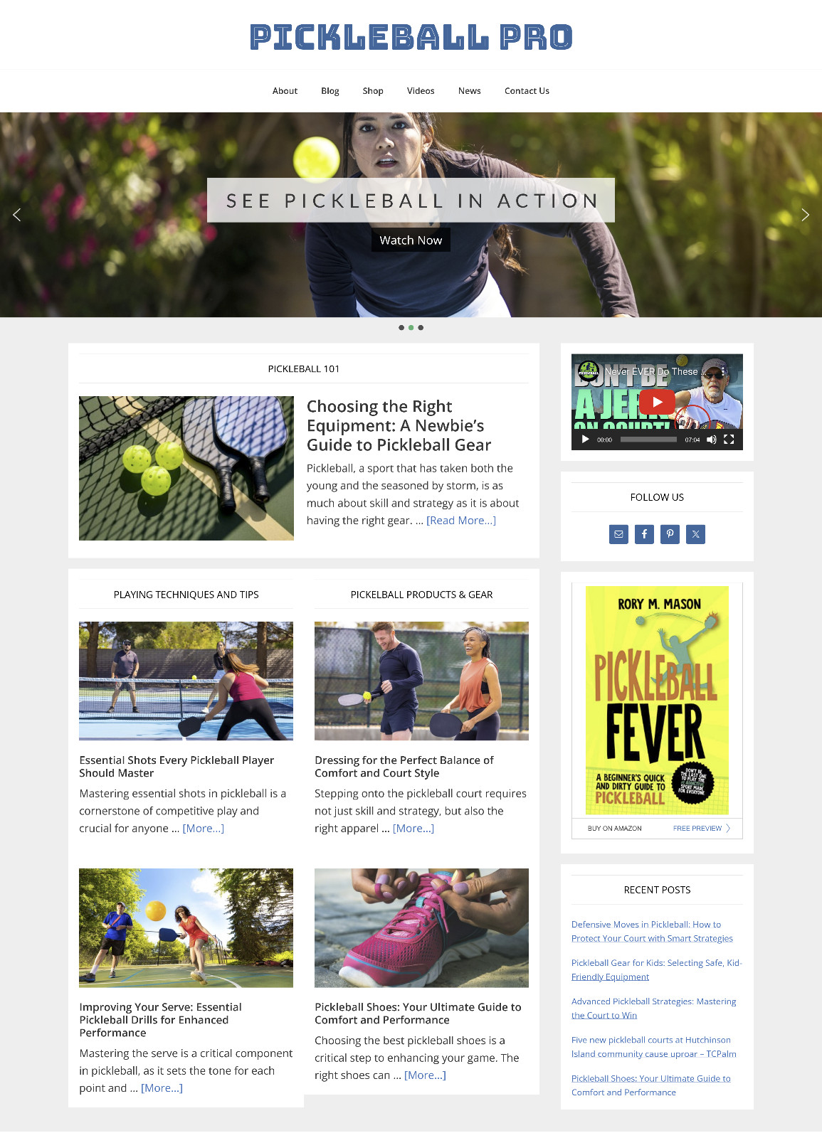 [NEW DESIGN] * Pickleball Website * Premade Website Affiliate Blog AUTO CONTENT