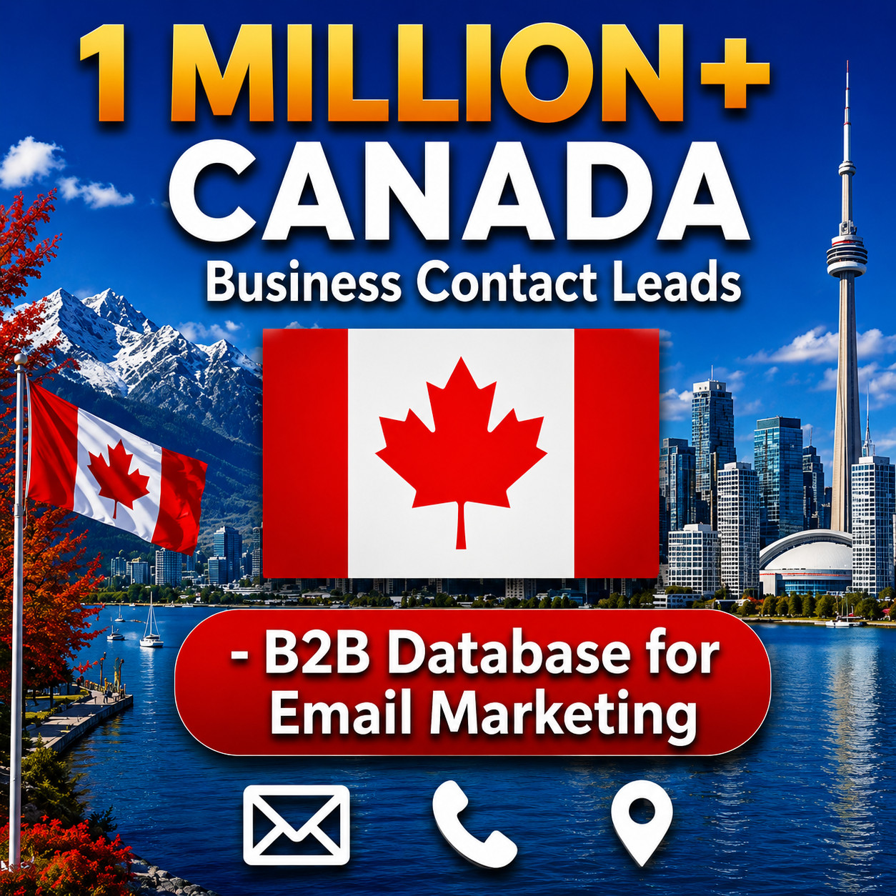 1 Million CANADA Business Email Database list B2B Contact leads Excel CSV 2026