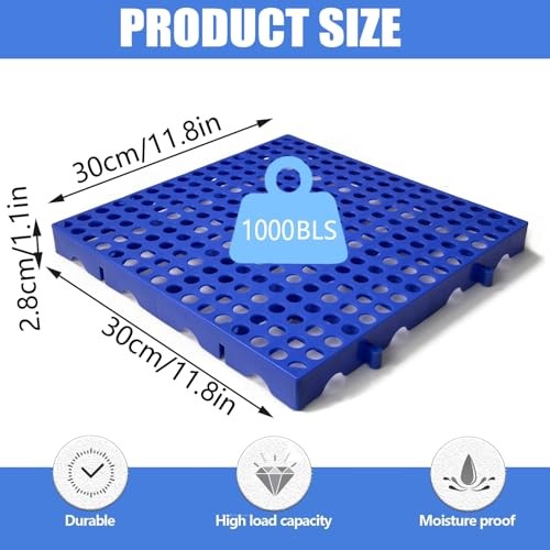 4 Pack Plastic Pallets Nestable Lightweight Waterproof Basement Garage Storage