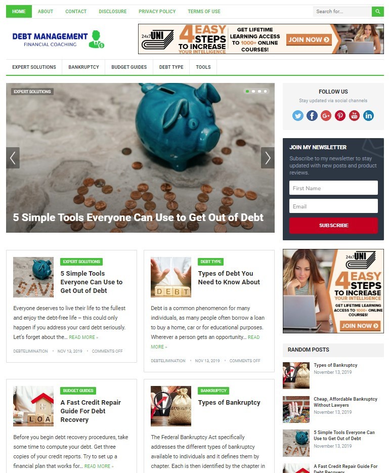 DFY DEBT ELIMINATION WORDPRESS THEME+FREE SETUP PRE-DESIGNED BANNERS AND ADS