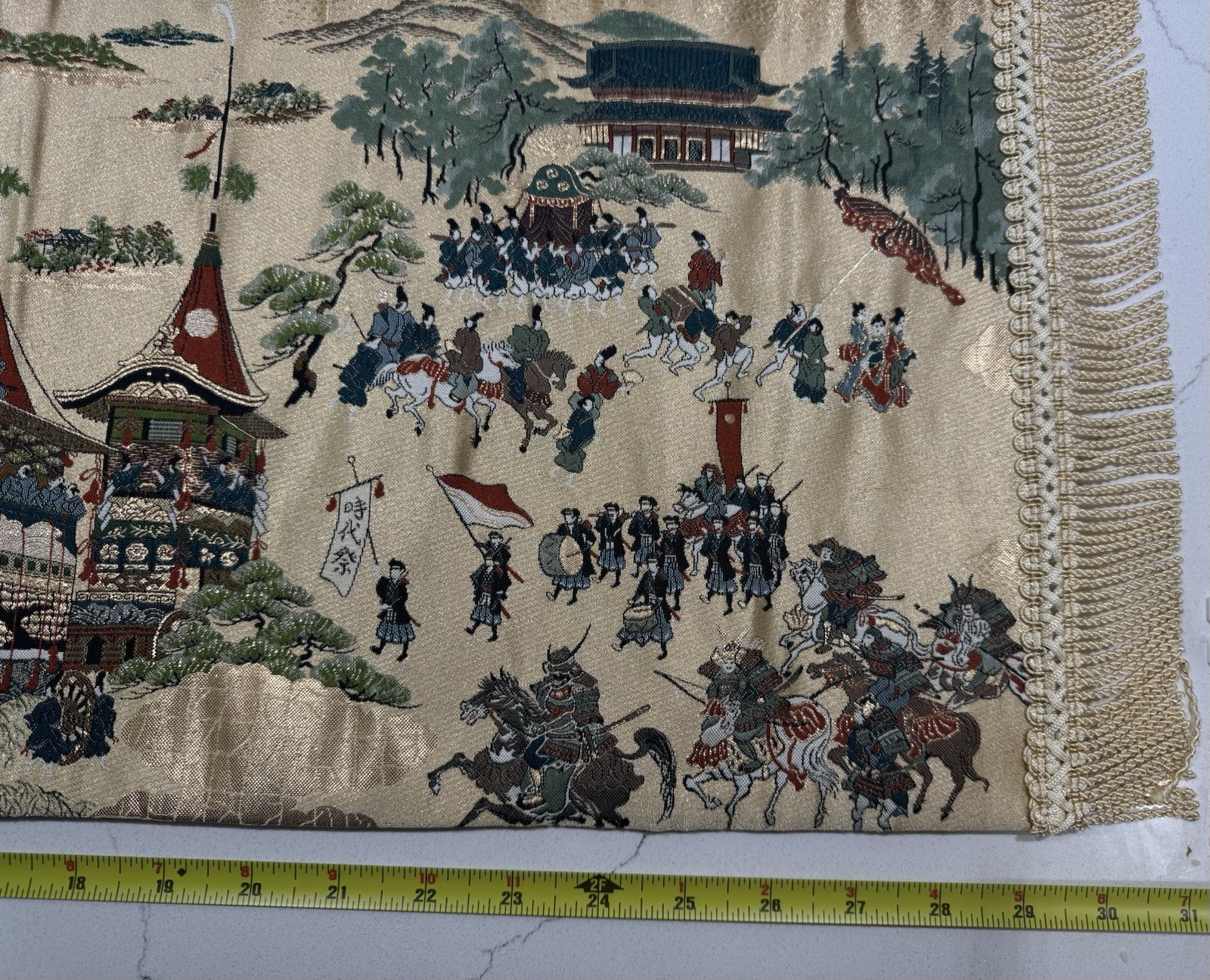 Antique Japanese Fukusa Nishijin Silk Brocade Jidai Matsuri Kyoto Parade