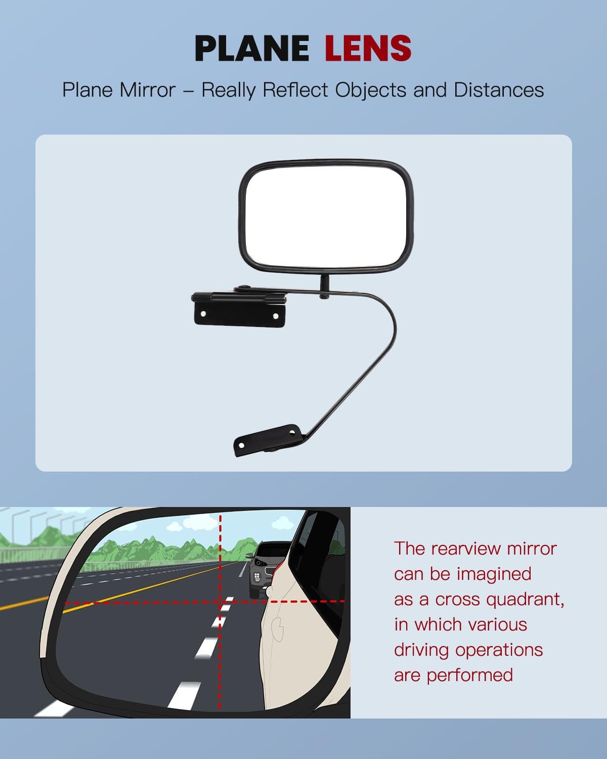 Black Pair Side Mirror Manual Fold Non-Heated 1980-1996 Ford F150 F250 Bronco