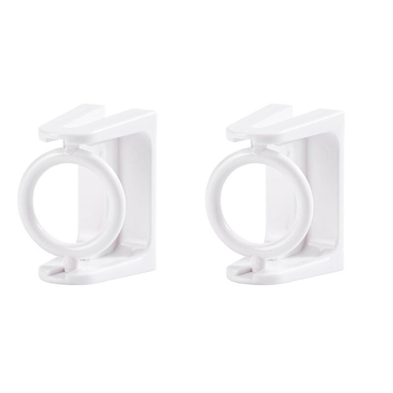 2Pcs Curtain Rod Wall Mount Holders Brackets ABS Plastic Adhesive Wall Hangers